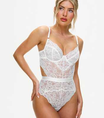 Ann Summers White Cut Out Lace Bodysuit 