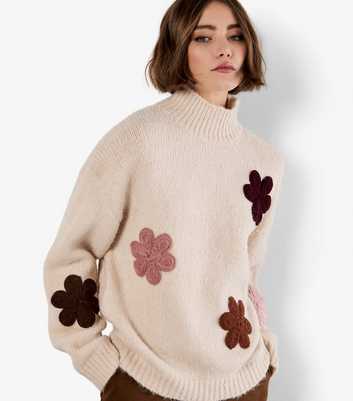 Apricot Stone Floral Embroidered Jumper