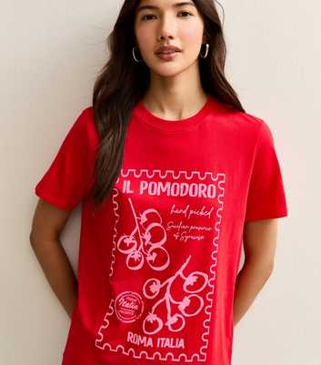 Red Il Pomodoro Print Relaxed T-shirt
