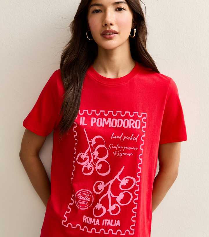 Red Il Pomodoro Print Relaxed T-shirt