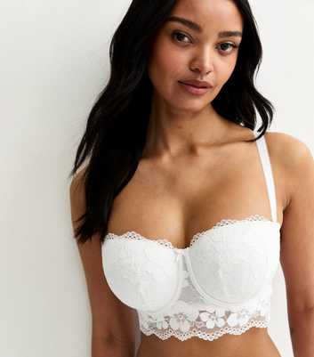White DD+ Lace Longline Multiway Bra