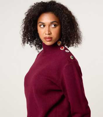Blue Vanilla Dark Burgundy Jewel Embellished Jumper