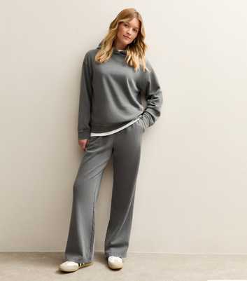 Dark Grey Wide Leg Joggers