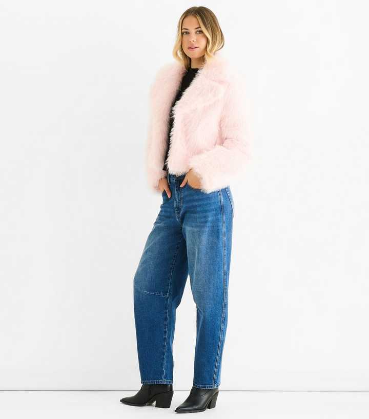 geisa sainsbury's pink faux fur jacket