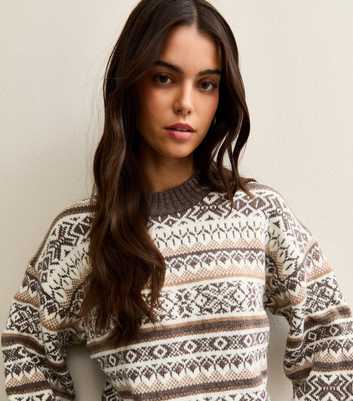Cream Fairisle Wide Sleeve Jumper
