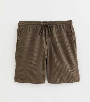 Jack & Jones Brown Ribbed Jogger Shorts