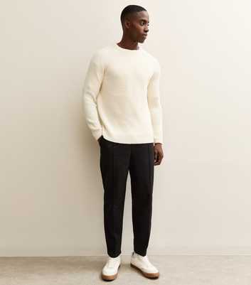 Black Front Seam Regular Trousers
