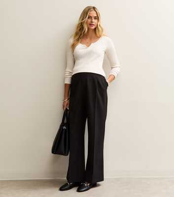 Maternity Black Wide Leg Trousers