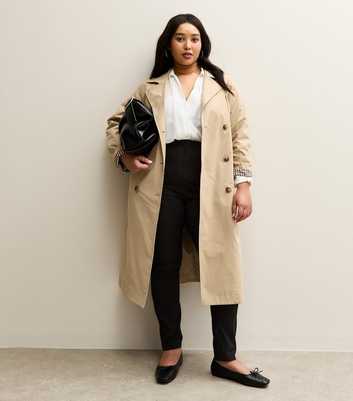 Curves Black Slim Zip Pocket Trousers