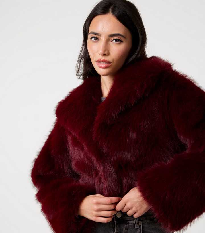 Fur Cropped Jacket Alo Yoga Faux Fur Jacket Vera Luxury Saga Scandinavian  Burgundy Fox Fur Jacket