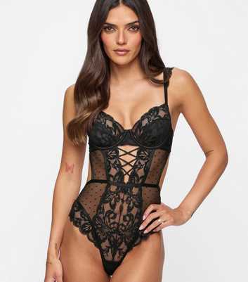 Ann Summers Black Lace Cut Out Bodysuit