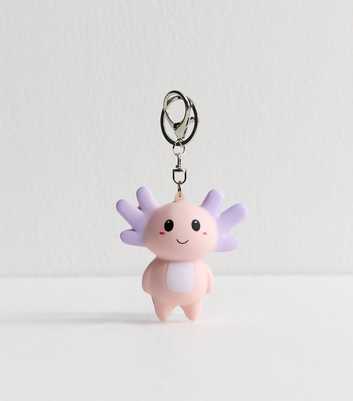 Pink Axolotl Keyring