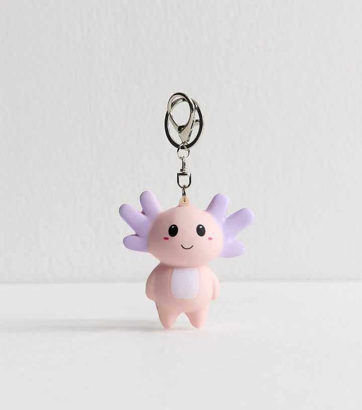 Pink Axolotl Keyring