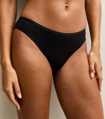 Black Microfibre Lace Back Brazilian Briefs