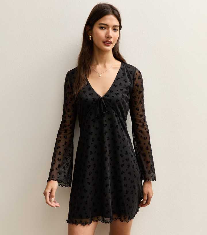 slim fit dress slacks Mesh Bell Sleeve Dress – I Am Pretty Boutique