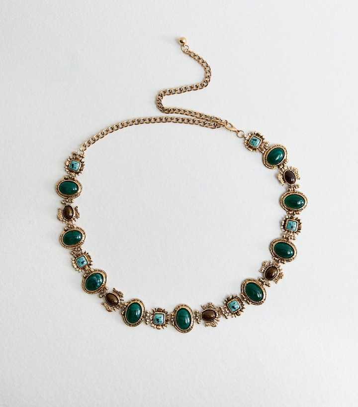 Green Stone Jewel Belt | New Look display picture 3