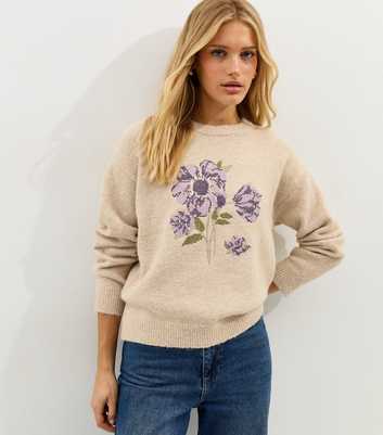 Cream Floral Jacquard Jumper