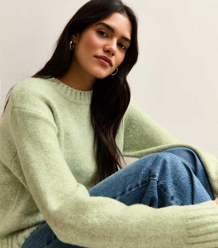 Green Short Midweight Knit Jumper