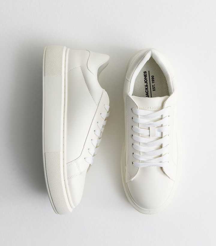 Jack & Jones White Faux Leather Trainers