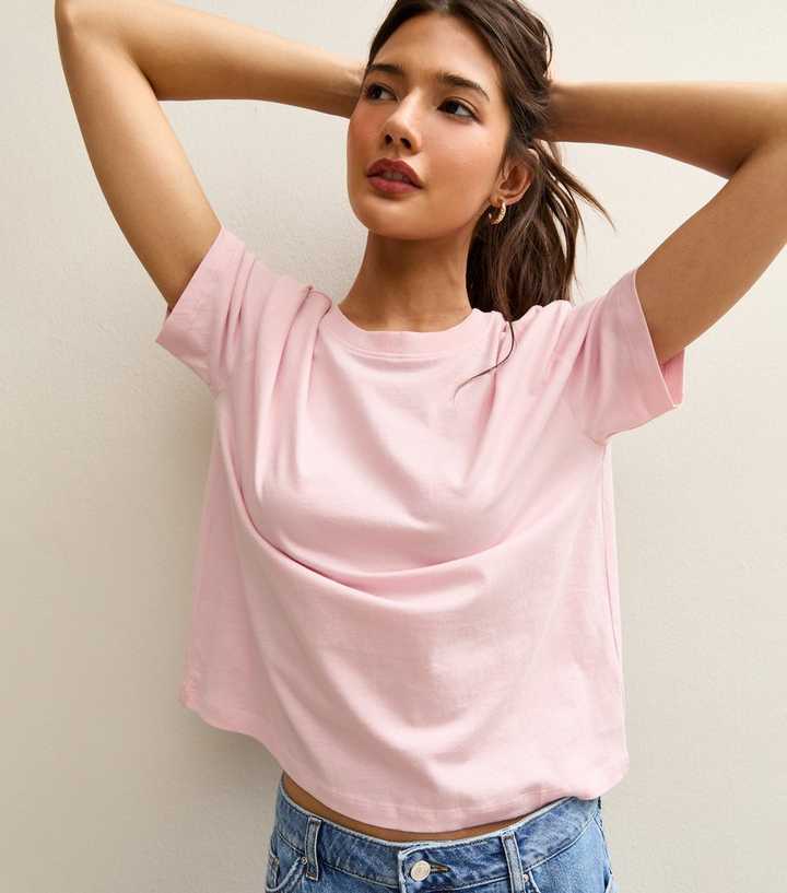 Pink Cotton Boxy Fit T-Shirt