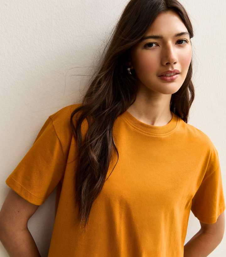 Burnt Orange Cotton Boxy Fit T-Shirt