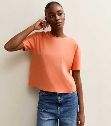 Dark Coral Cotton Boxy Fit T-Shirt
