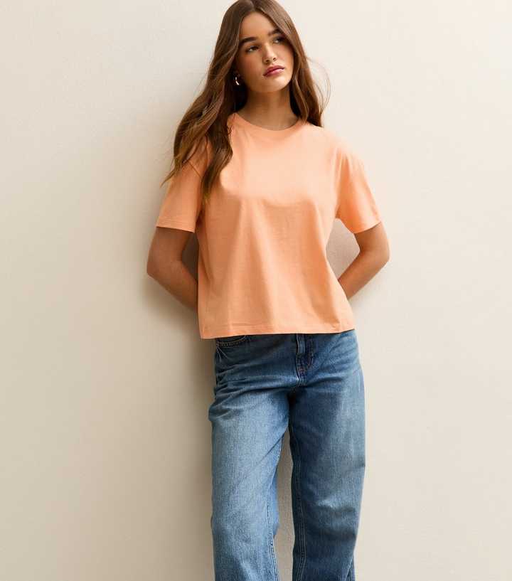 Light Coral Cotton Boxy Fit T-Shirt