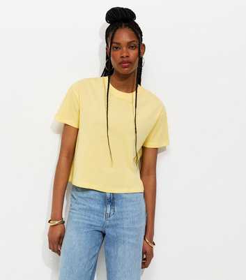 Light Yellow Cotton Boxy Fit T-Shirt