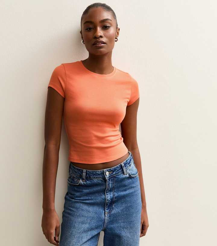 Dark Coral Short Sleeve Baby Tee