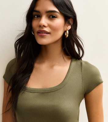 Green Square Neck Top