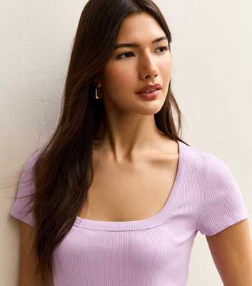 Lilac Square Neck Top