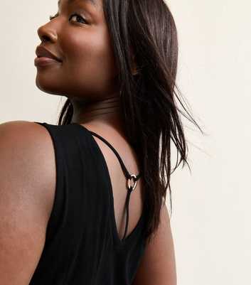 Curves Black Relaxed V-Neck Vest