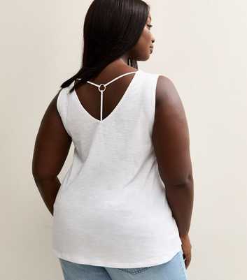 Curves White Relaxed V-Neck Vest