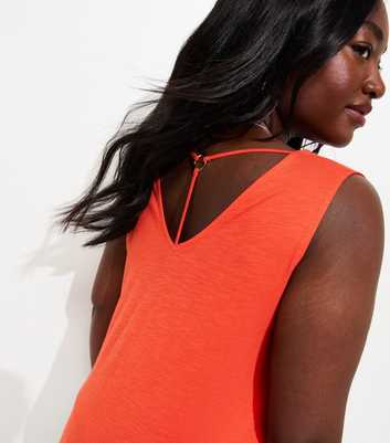 Curves Bright Orange Relaxed V-Neck Vest