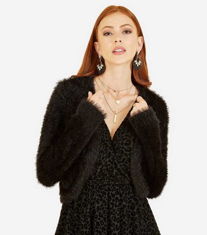 Yumi Black Eyelash Bolero