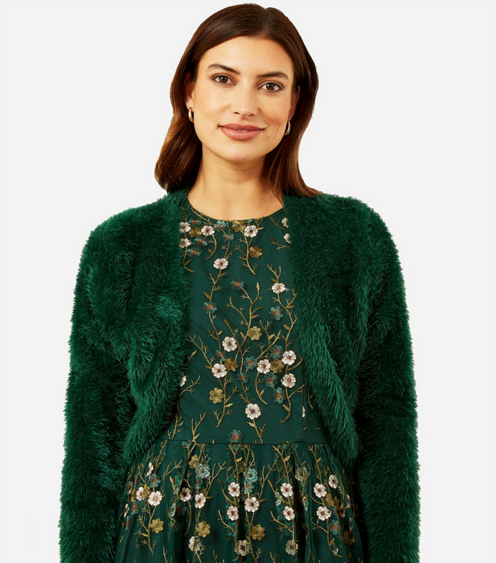 Yumi Green Eyelash Bolero