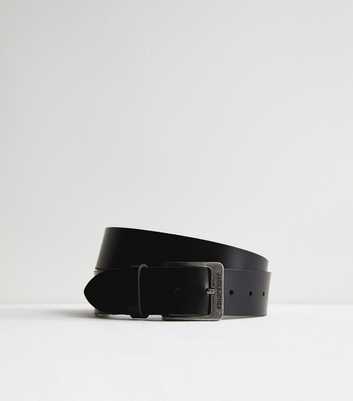 Jack & Jones Black Real Leather Square Buckle Belt