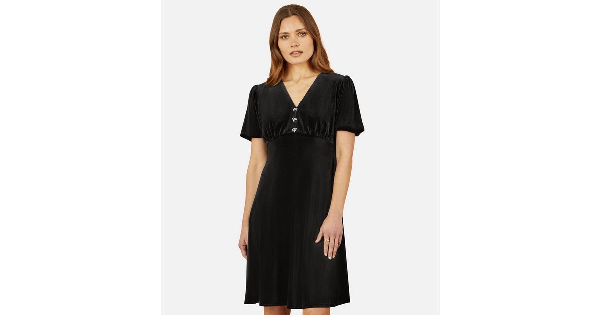 black velvet diamante mini dress Self-Portrait Embellished Short Dress