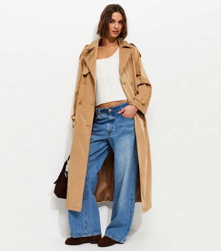 Premium Tan Double Breasted Mac Trench Coat