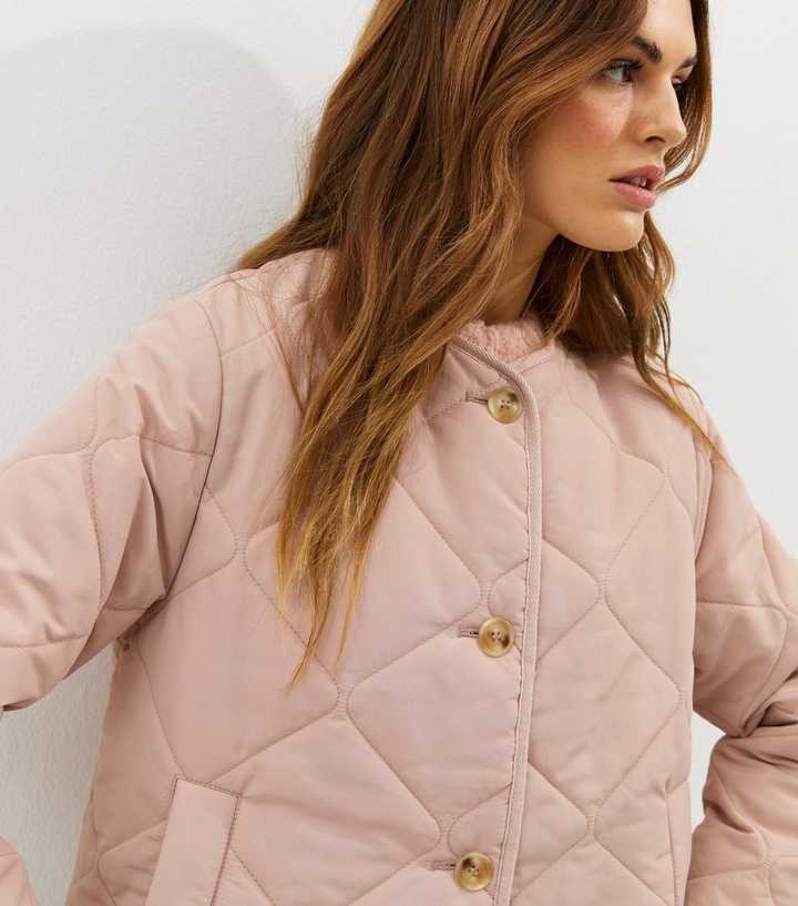 Pale Pink Soft Touch Quilted Jacket