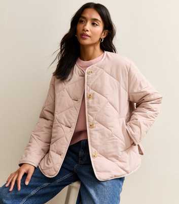 Petite Light Pink Soft Touch Quilted Jacket