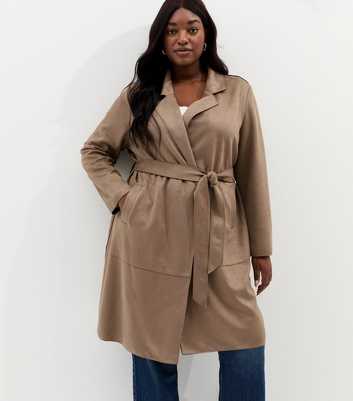 Curves Mink Faux Suede Wrap Coat