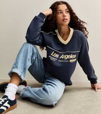 Girls Navy Los Angeles Logo Sweatshirt