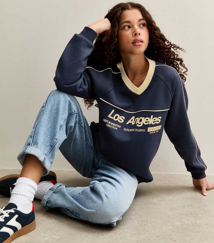 Girls Navy Los Angeles Logo Sweatshirt