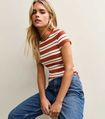 Petite Red Striped Baby Tee