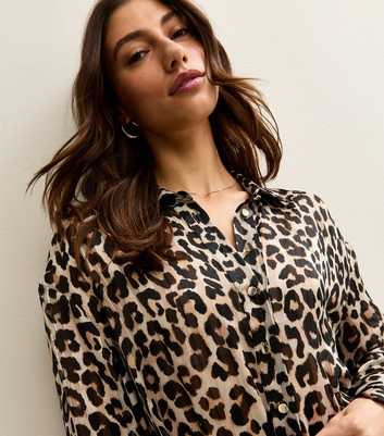 Tall Animal Print Belted Shirt