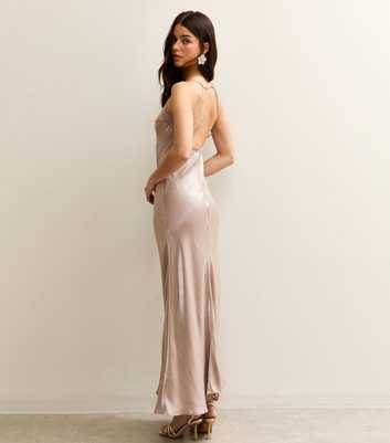Pale Pink Satin Slip Maxi Dress