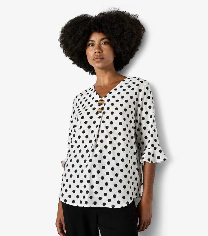 Apricot Polka Dot Blouse