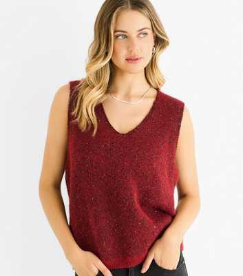 Gini London Red Sparkle Knit Vest