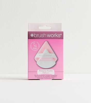 Brushworks Pink Triangular Powder Puff Duo